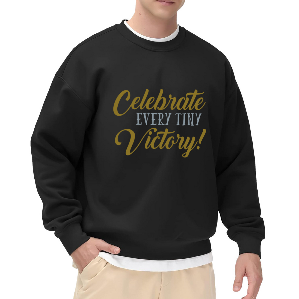 Celebrate Every Tiny Victory Sweatshirt - Inspirational Positive Quote Crewneck, Mental Health Encouragement Pullover, Small Wins Gift Sweatshirt
