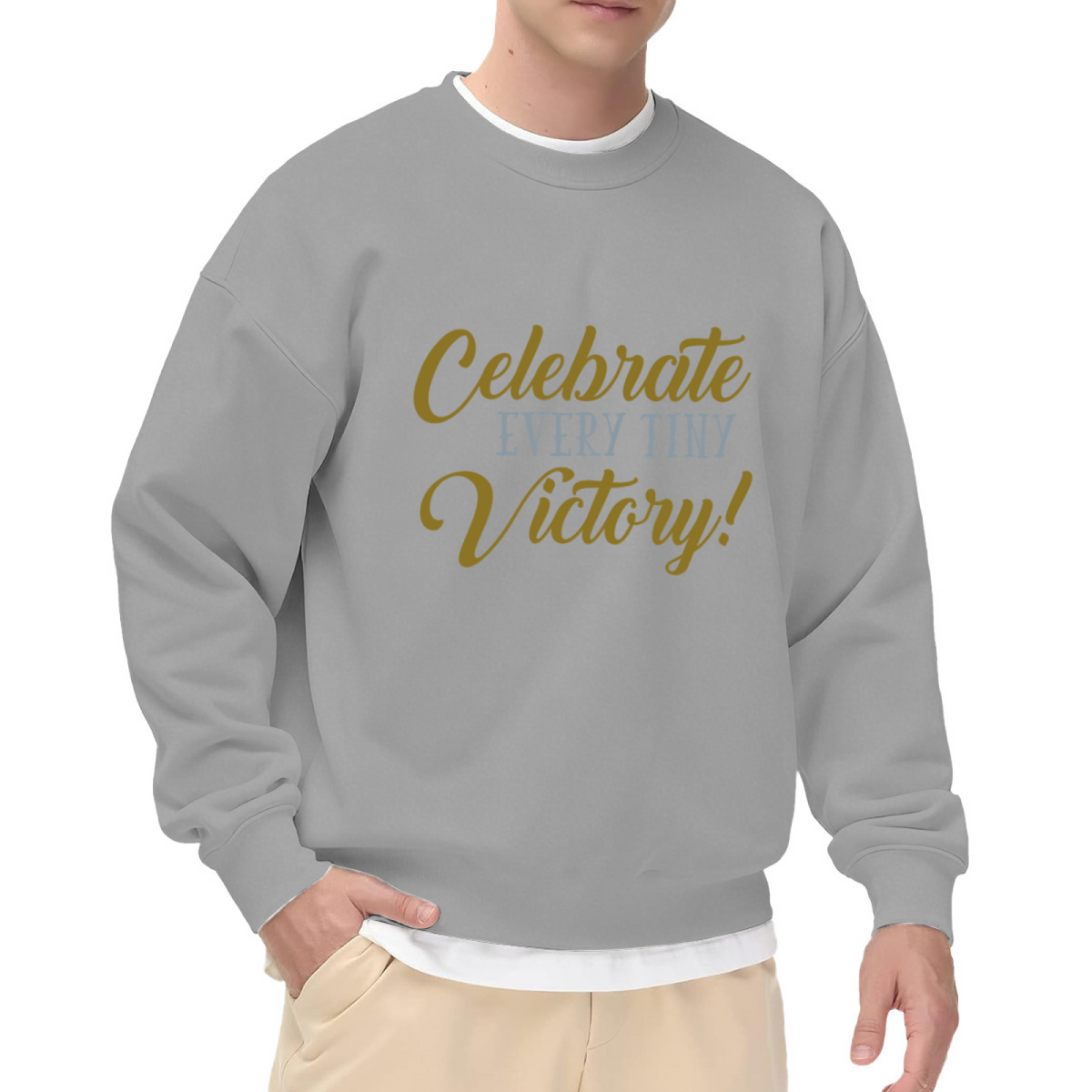 Celebrate Every Tiny Victory Sweatshirt - Inspirational Positive Quote Crewneck, Mental Health Encouragement Pullover, Small Wins Gift Sweatshirt
