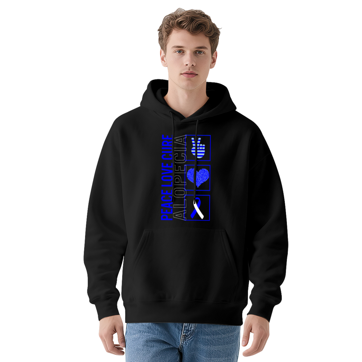Trendy Hooded Sweatshirt - Cancer Awareness