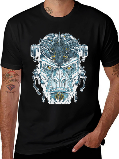 Cyborg Face Graphic T-Shirt