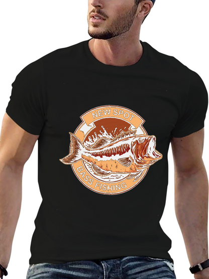New Spot Bass Fishing Graphic T-Shirt