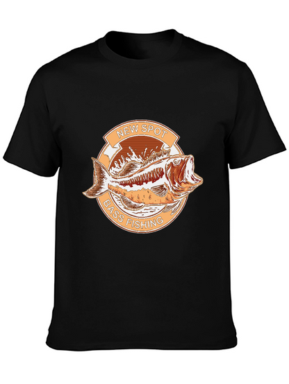 New Spot Bass Fishing Graphic T-Shirt