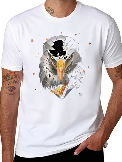 Geometric Eagle Graphic Black T-Shirt
