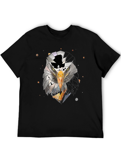 Geometric Eagle Graphic Black T-Shirt