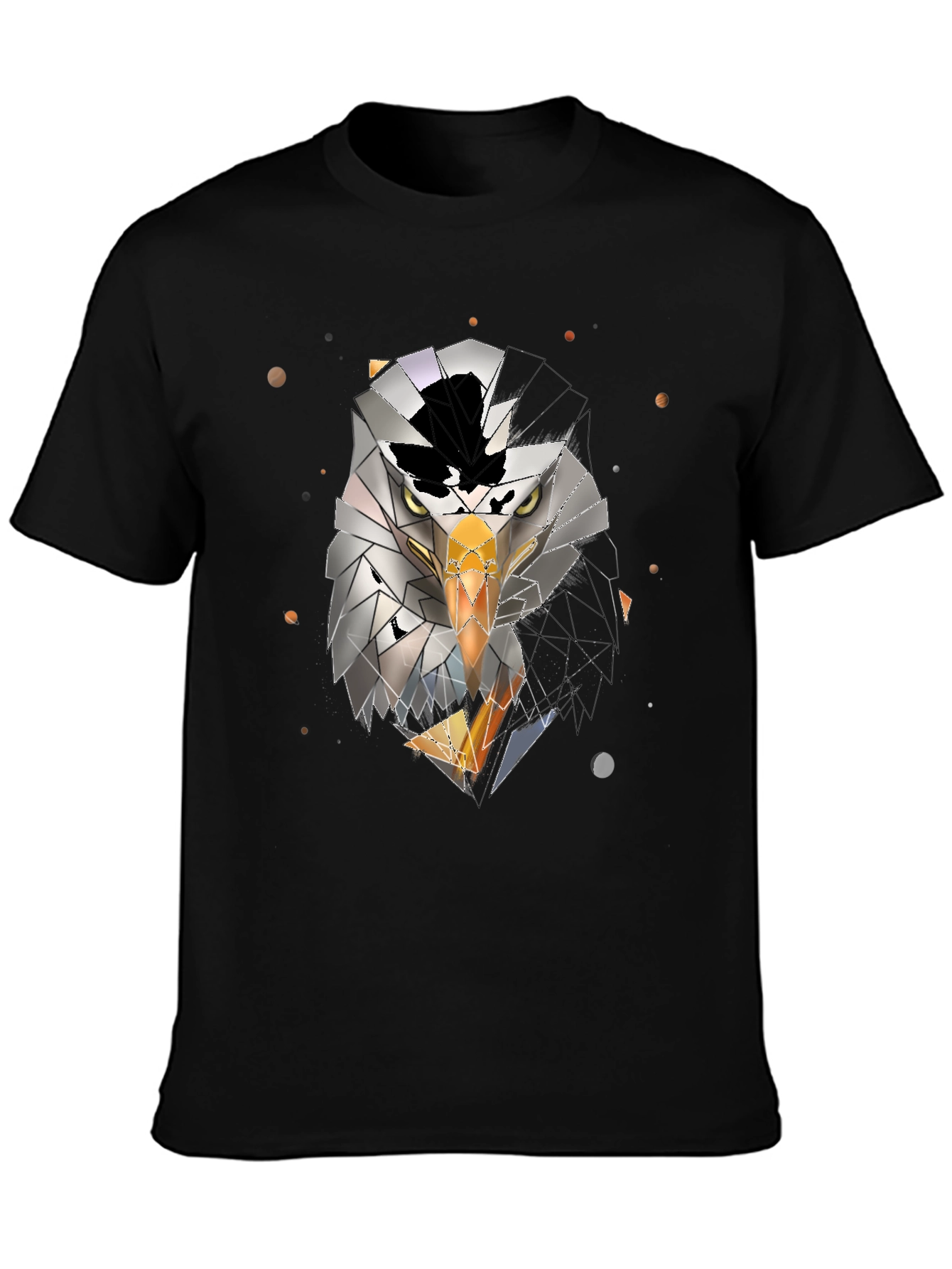 Geometric Eagle Graphic Black T-Shirt