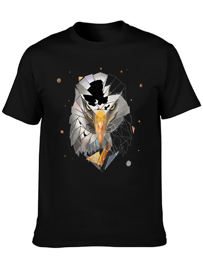 Geometric Eagle Graphic Black T-Shirt