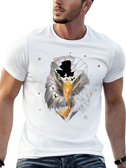Geometric Eagle Graphic Black T-Shirt