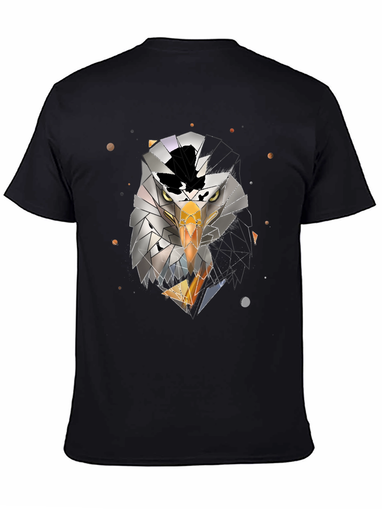 Geometric Eagle Graphic Black T-Shirt