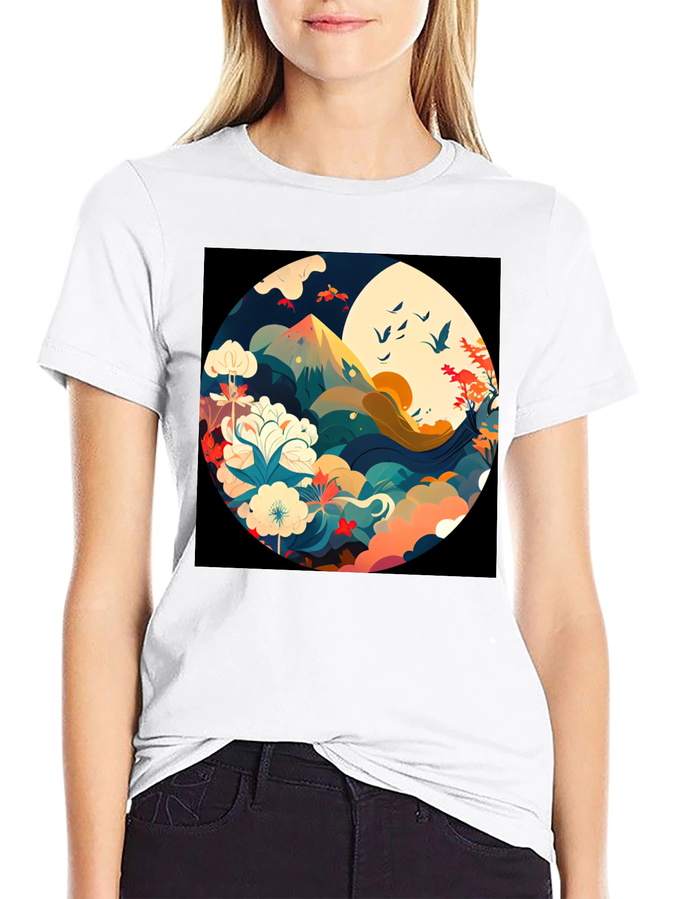 Nature Circle Graphic Tee - Stylish Comfort