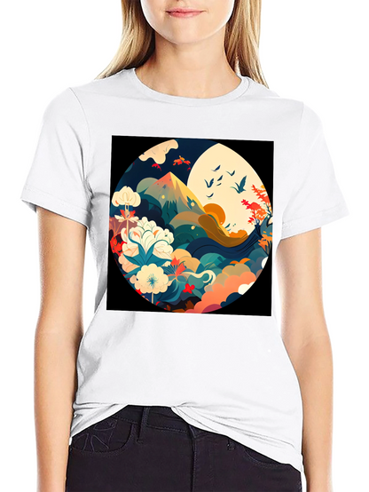 Nature Circle Graphic Tee - Stylish Comfort