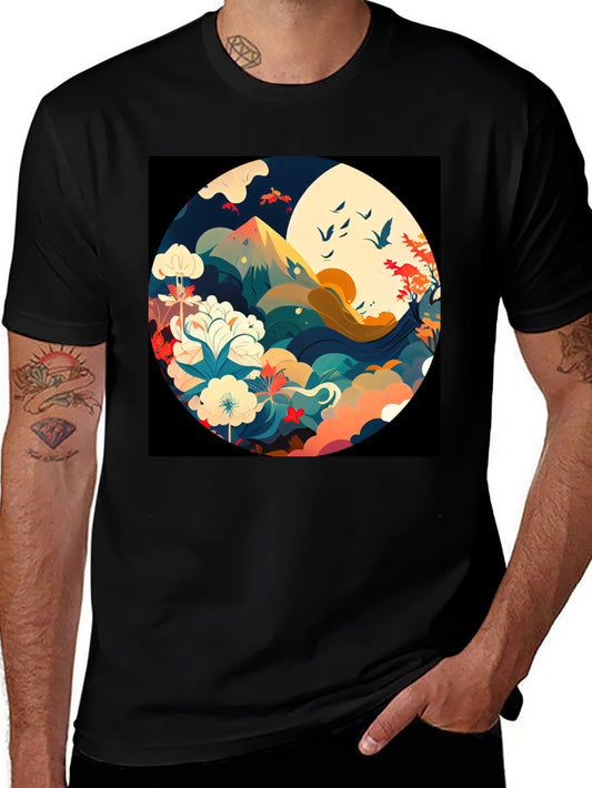 Nature Circle Graphic Tee - Stylish Comfort