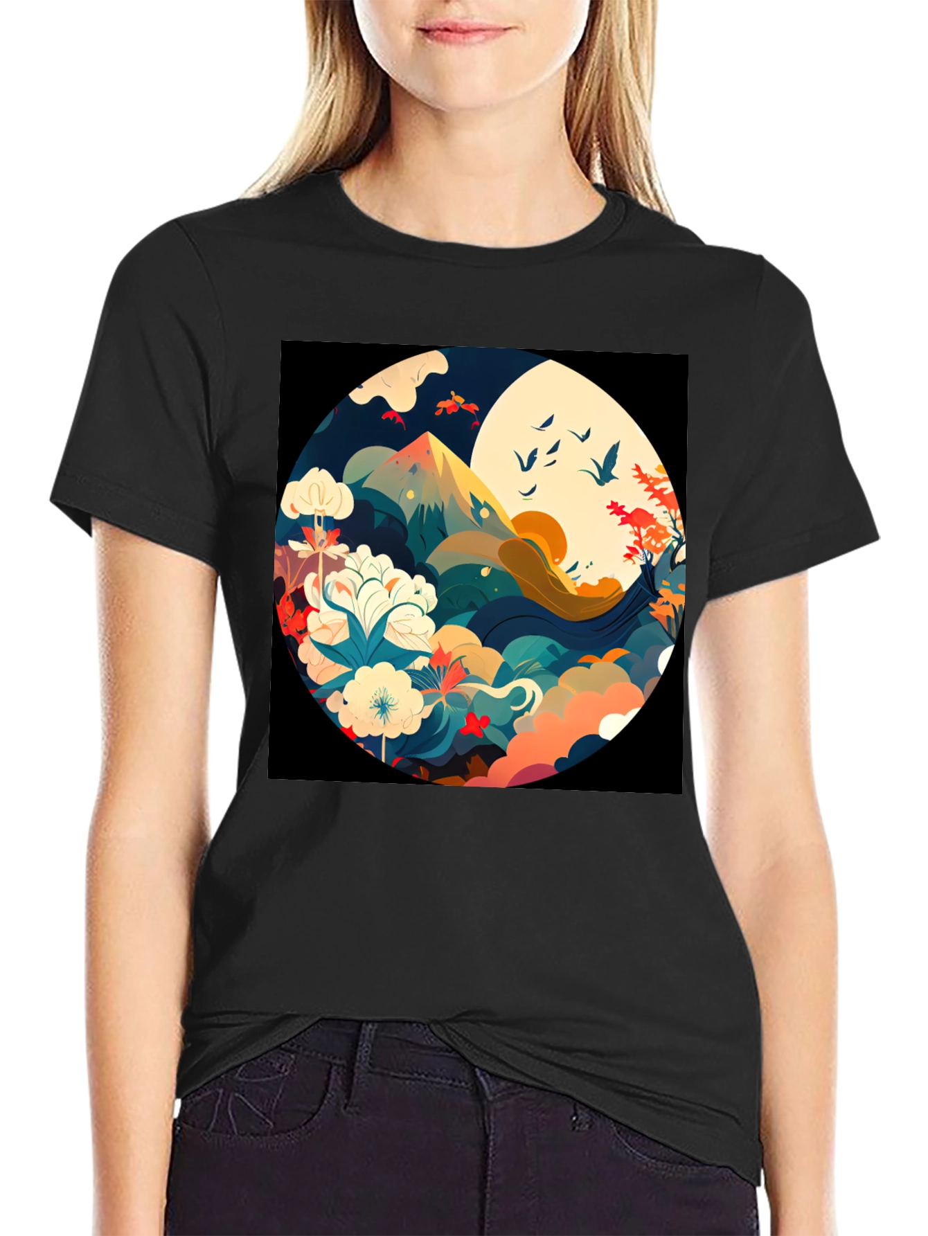Nature Circle Graphic Tee - Stylish Comfort