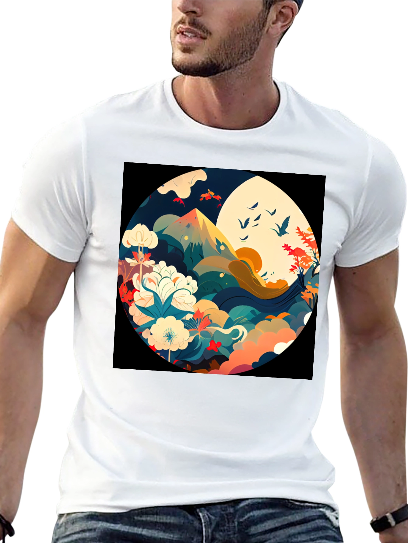 Nature Circle Graphic Tee - Stylish Comfort