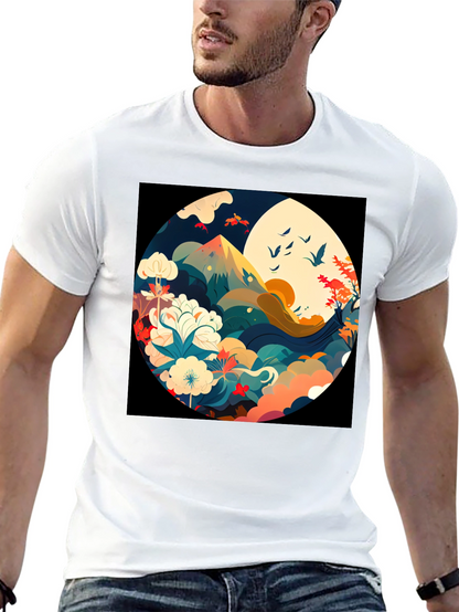 Nature Circle Graphic Tee - Stylish Comfort