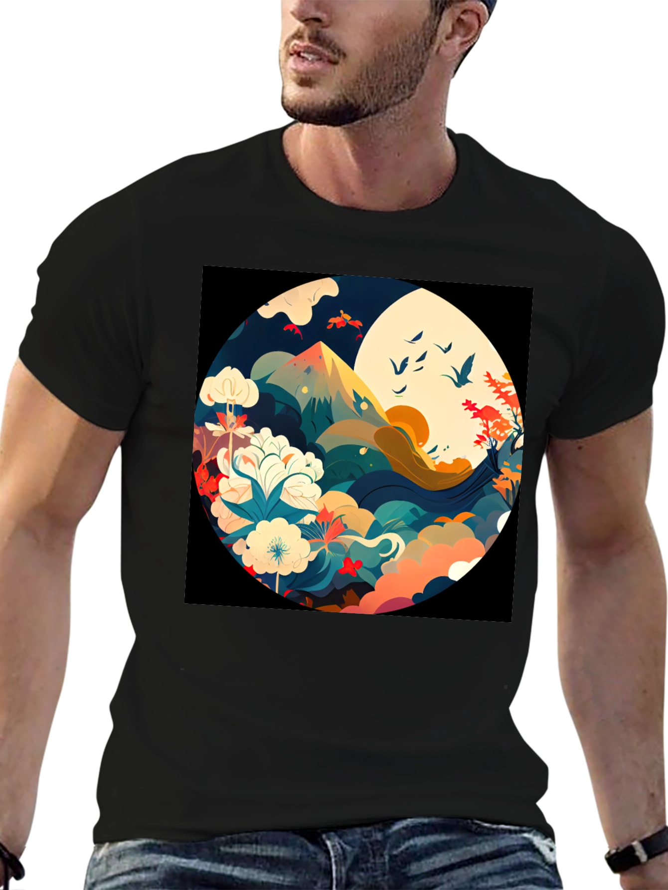 Nature Circle Graphic Tee - Stylish Comfort