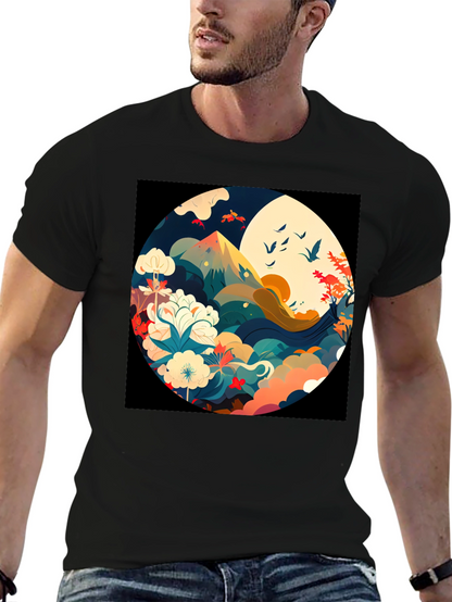 Nature Circle Graphic Tee - Stylish Comfort