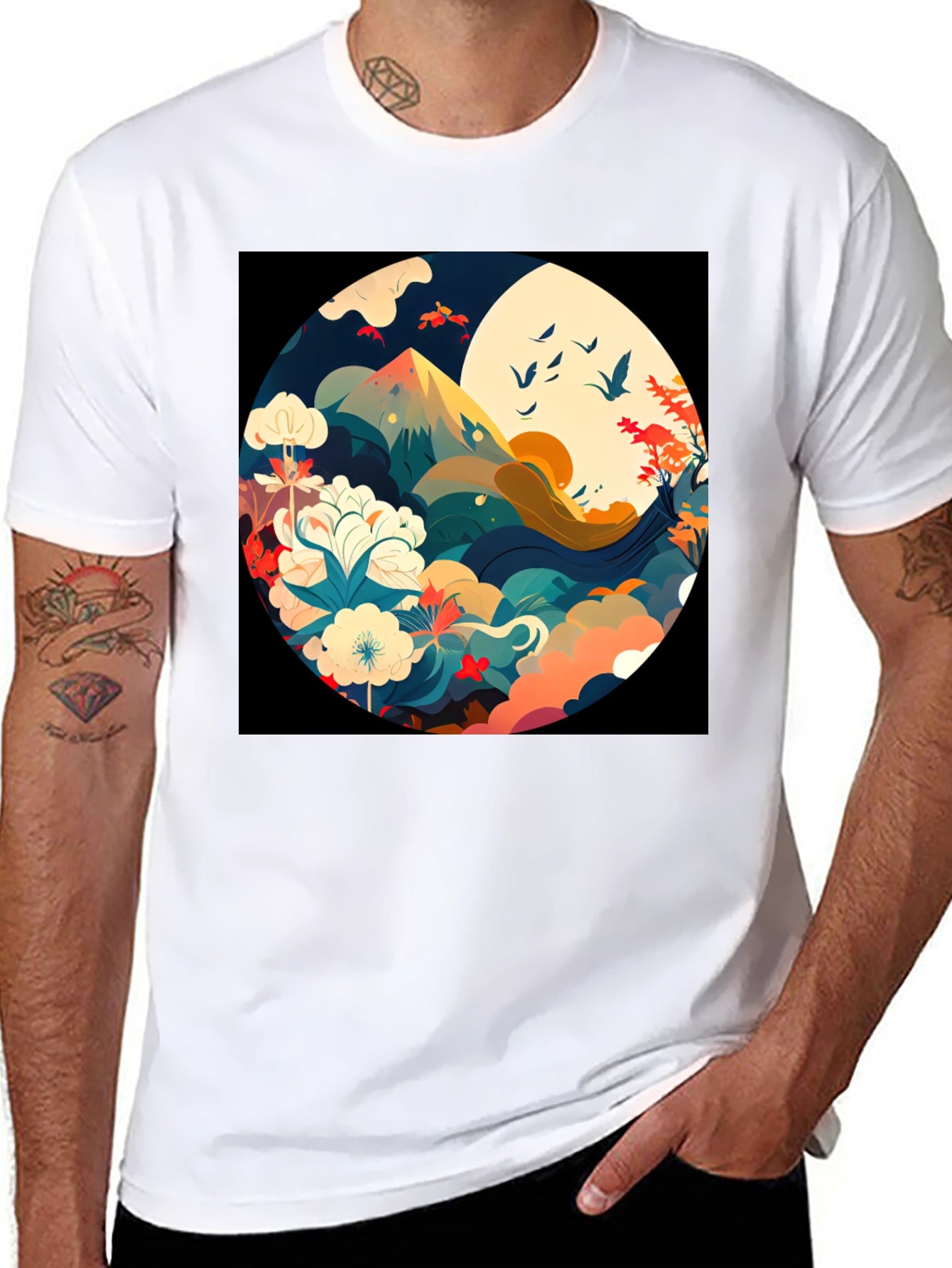 Nature Circle Graphic Tee - Stylish Comfort