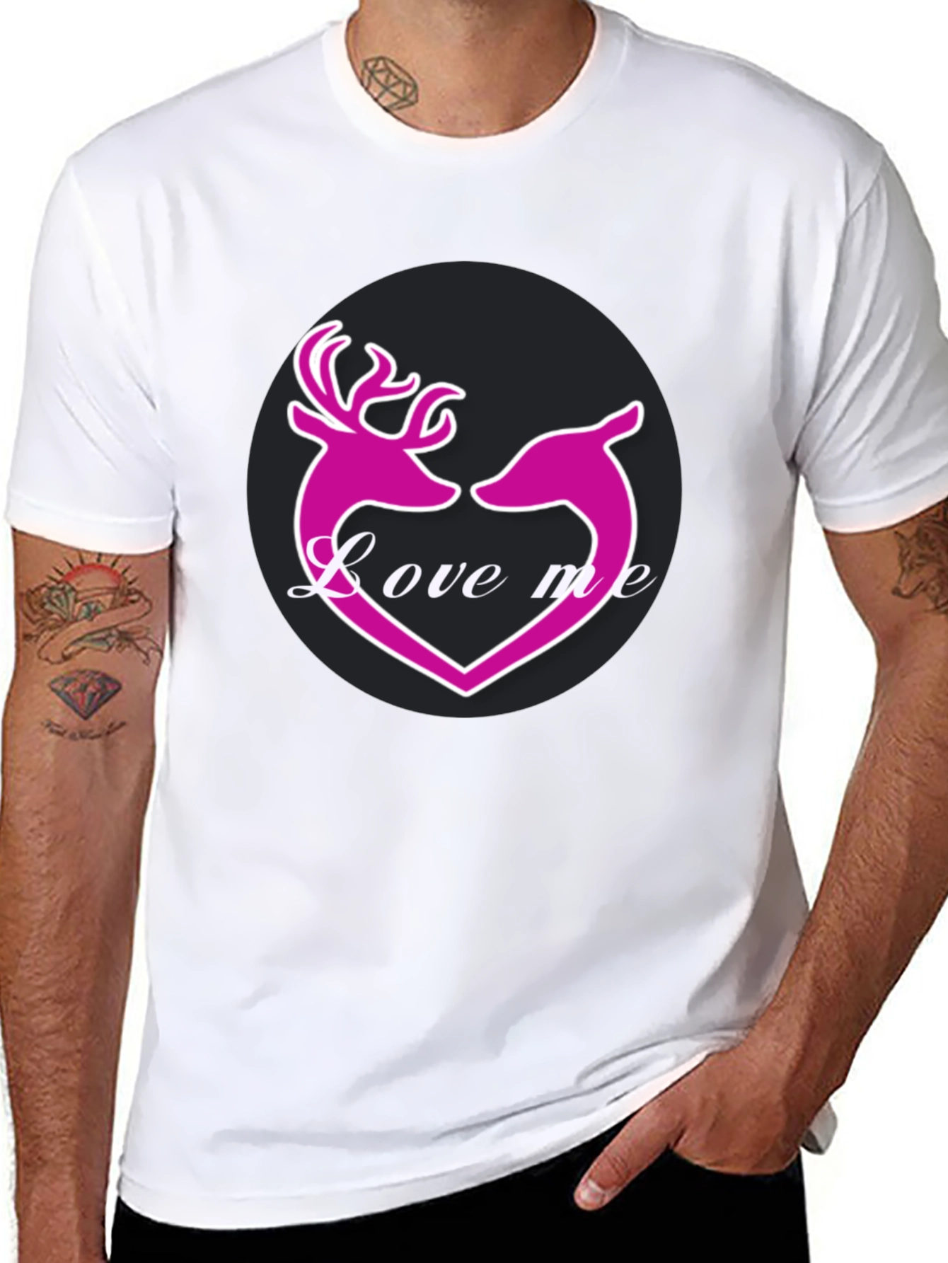 Love Me Deer Heart Graphic T-Shirt