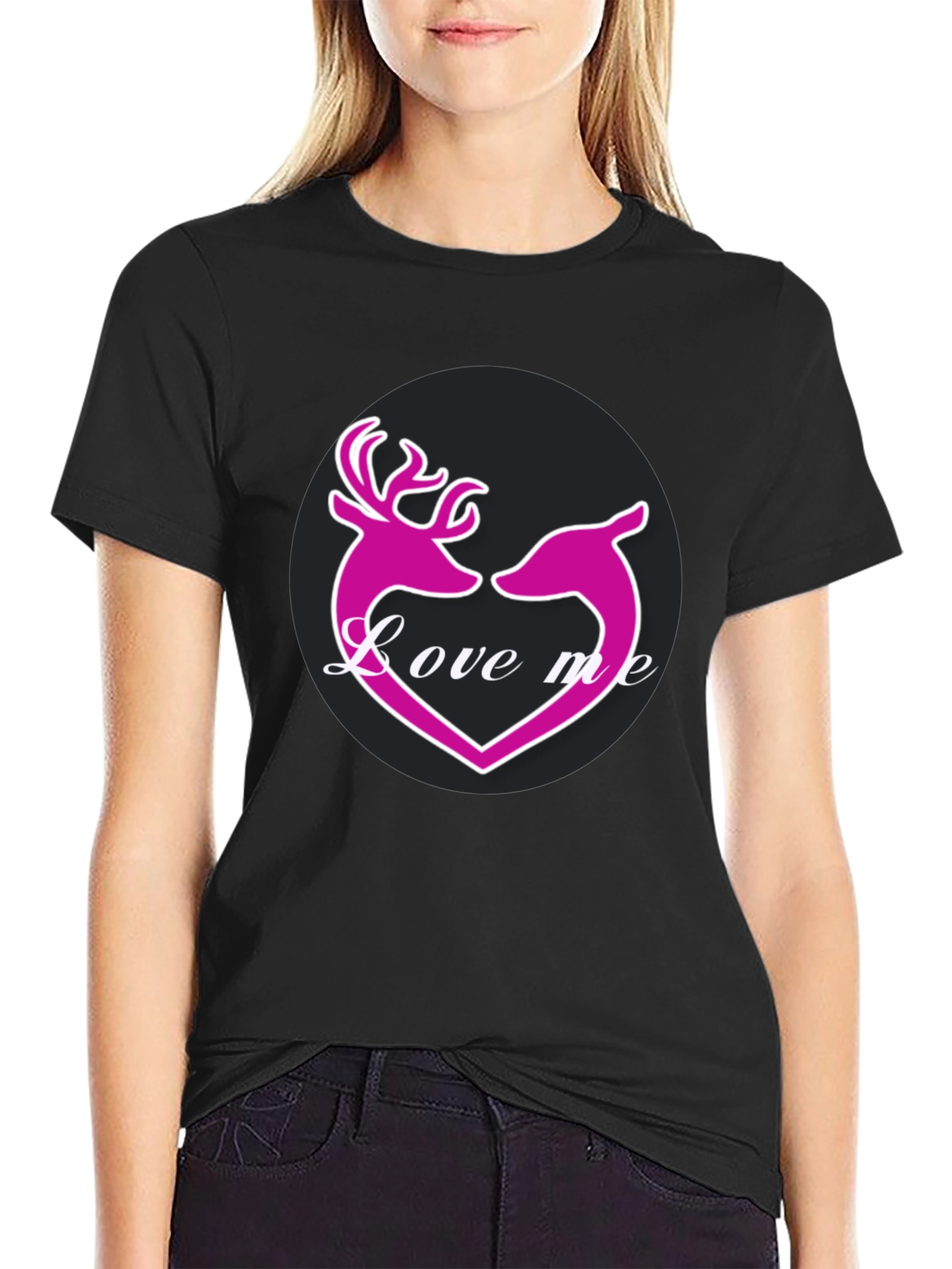 Love Me Deer Heart Graphic T-Shirt