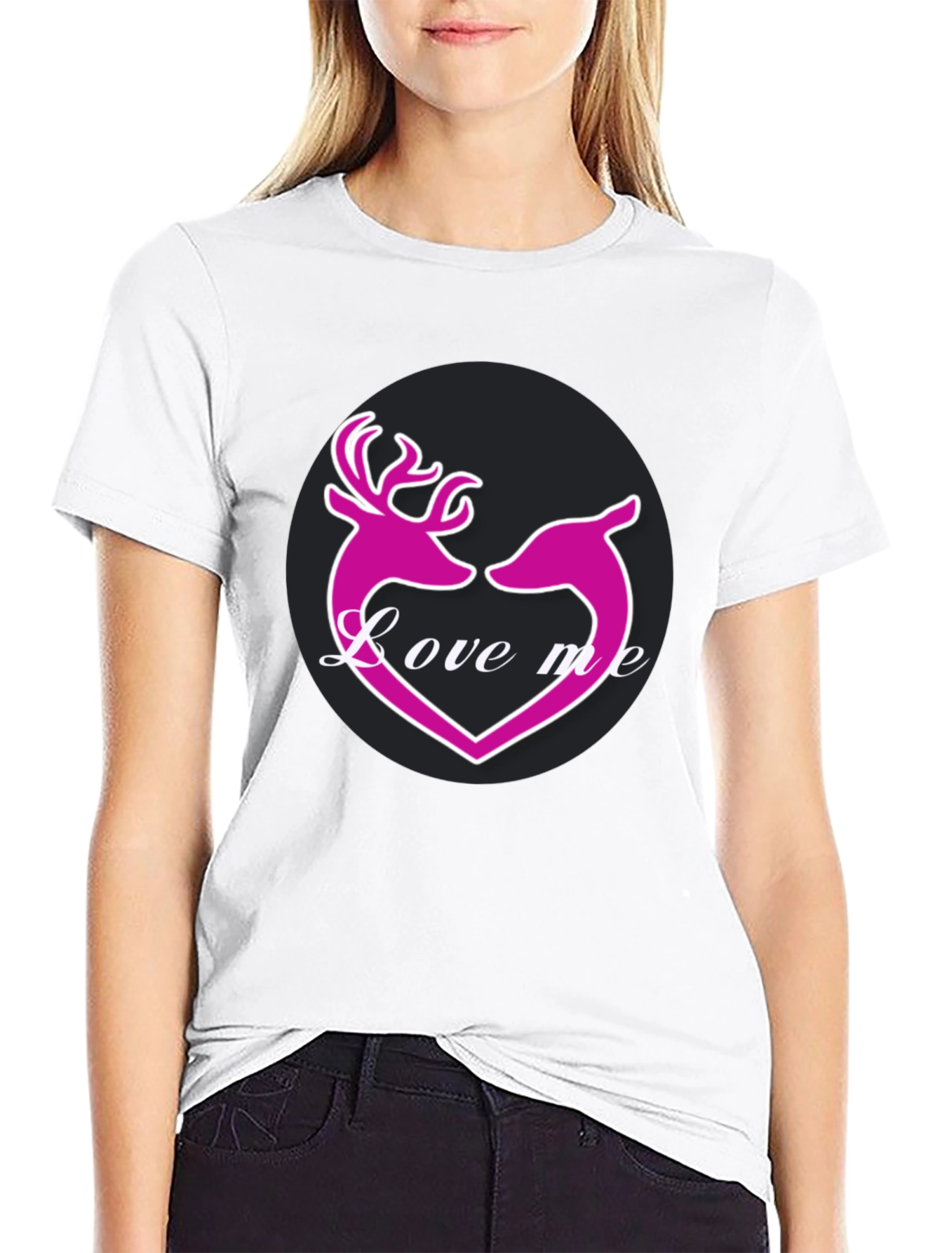 Love Me Deer Heart Graphic T-Shirt