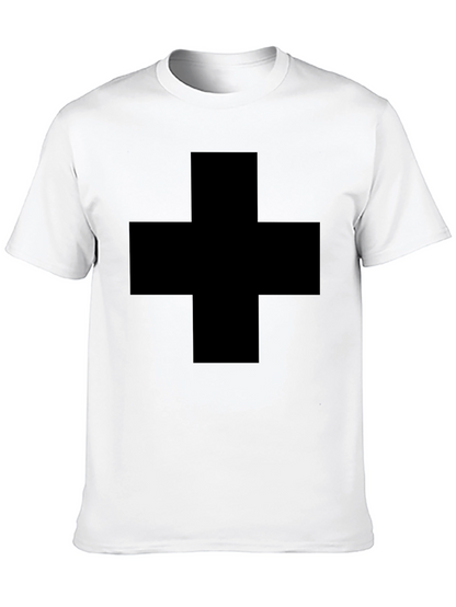 Bold Black Plus Sign Graphic Tee - Unisex