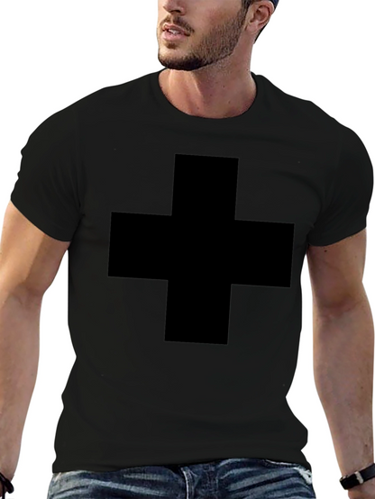 Bold Black Plus Sign Graphic Tee - Unisex