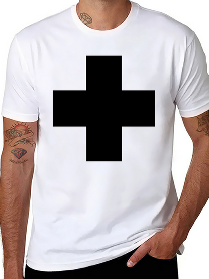 Bold Black Plus Sign Graphic Tee - Unisex