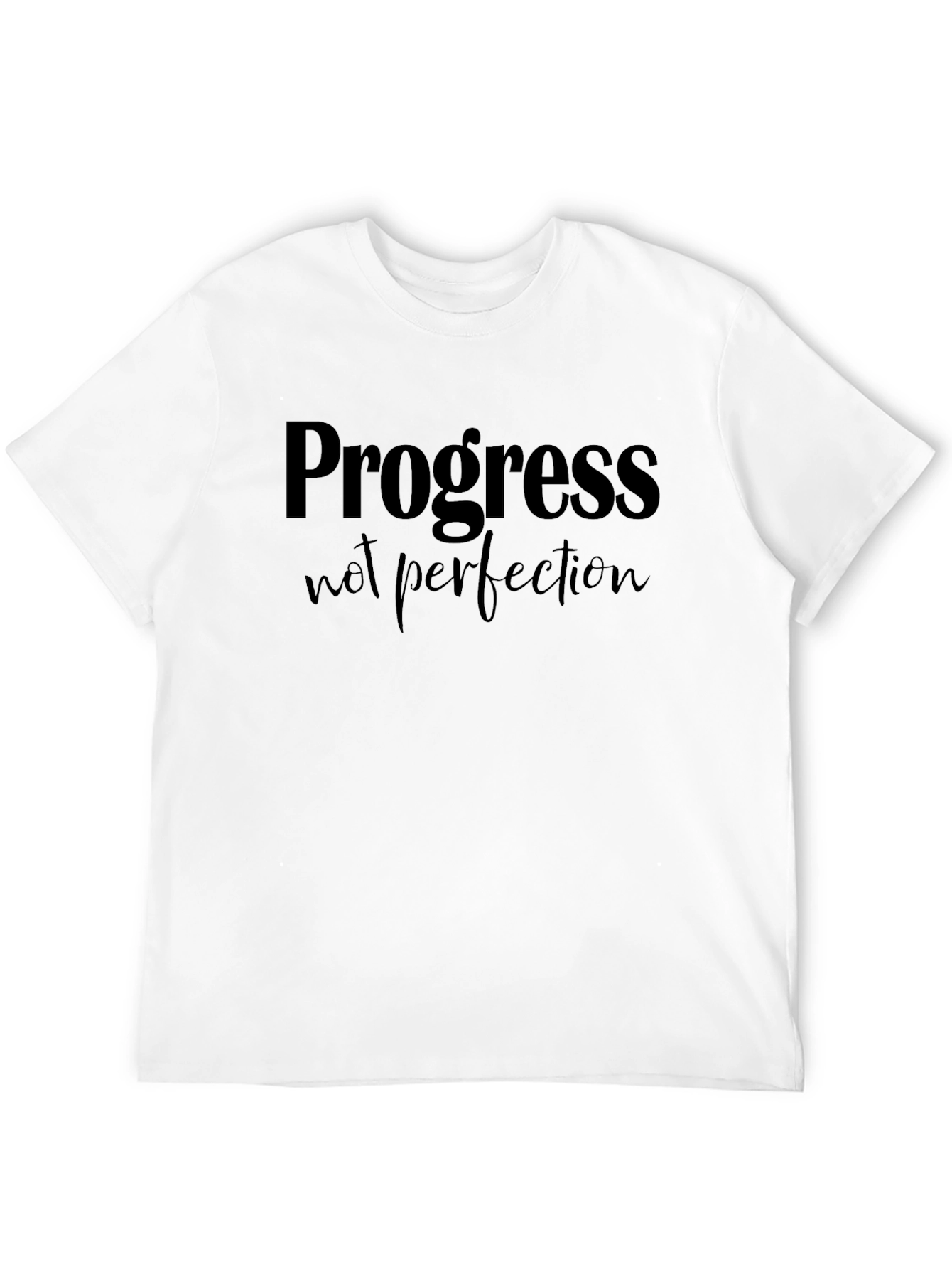 Progress Not Perfection Black Graphic Tee