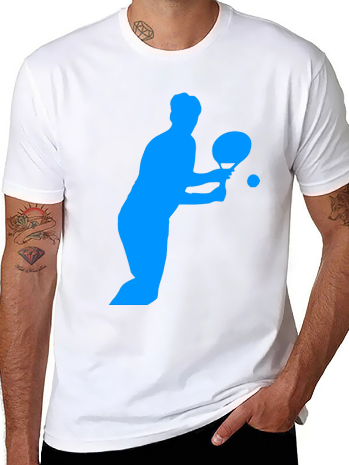 Ping Pong Player Graphic Tee - Black