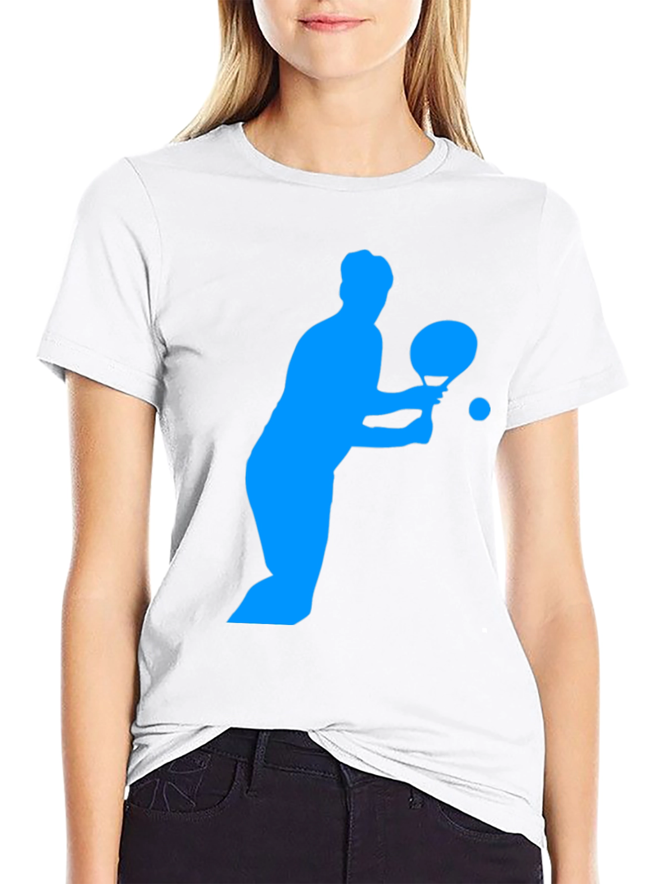 Ping Pong Player Graphic Tee - Black