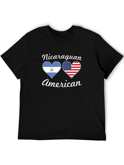 Nicaraguan American Flag Heart T-Shirt