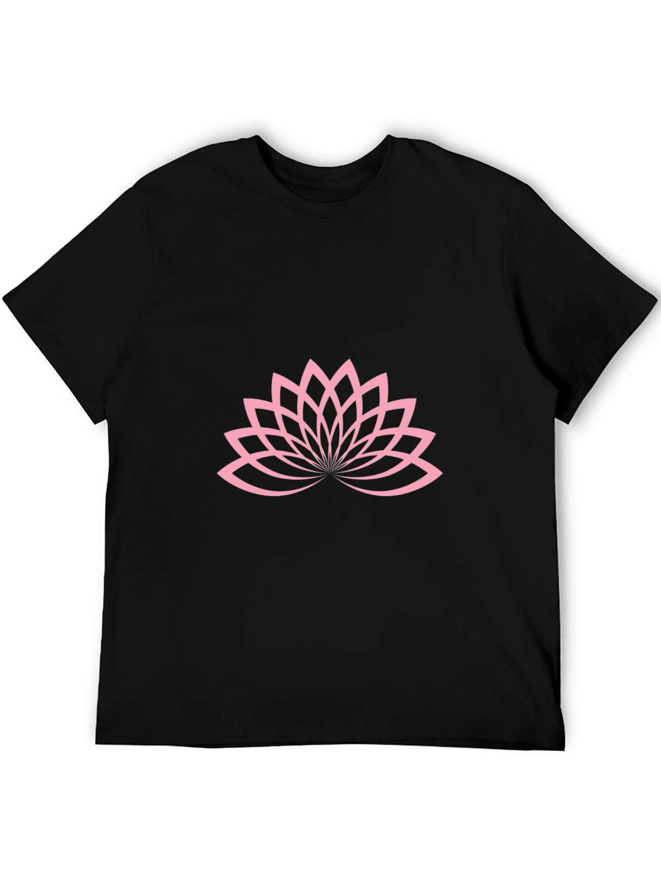 Lotus Blossom Graphic Tee - Black Cotton T-Shirt