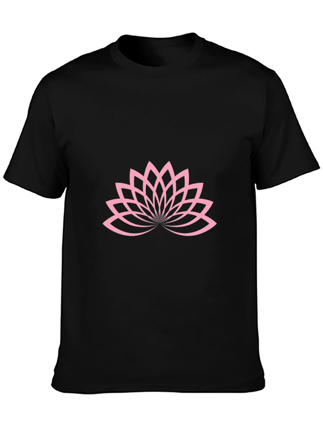Lotus Blossom Graphic Tee - Black Cotton T-Shirt