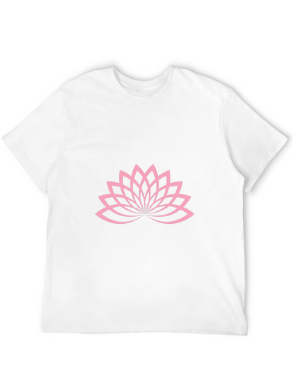 Lotus Blossom Graphic Tee - Black Cotton T-Shirt