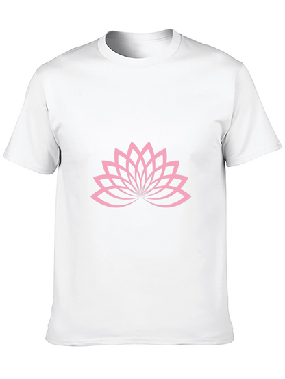 Lotus Blossom Graphic Tee - Black Cotton T-Shirt