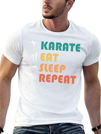 Karate Eat Sleep Repeat T-Shirt Martial Arts Tee