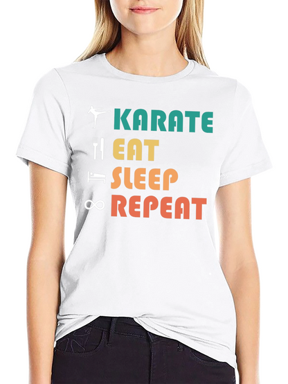 Karate Eat Sleep Repeat T-Shirt Martial Arts Tee