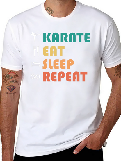 Karate Eat Sleep Repeat T-Shirt Martial Arts Tee