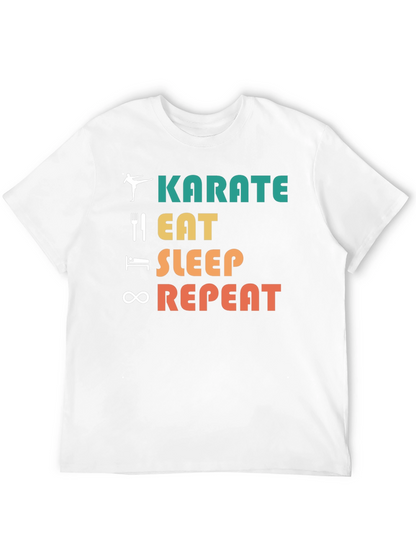 Karate Eat Sleep Repeat T-Shirt Martial Arts Tee