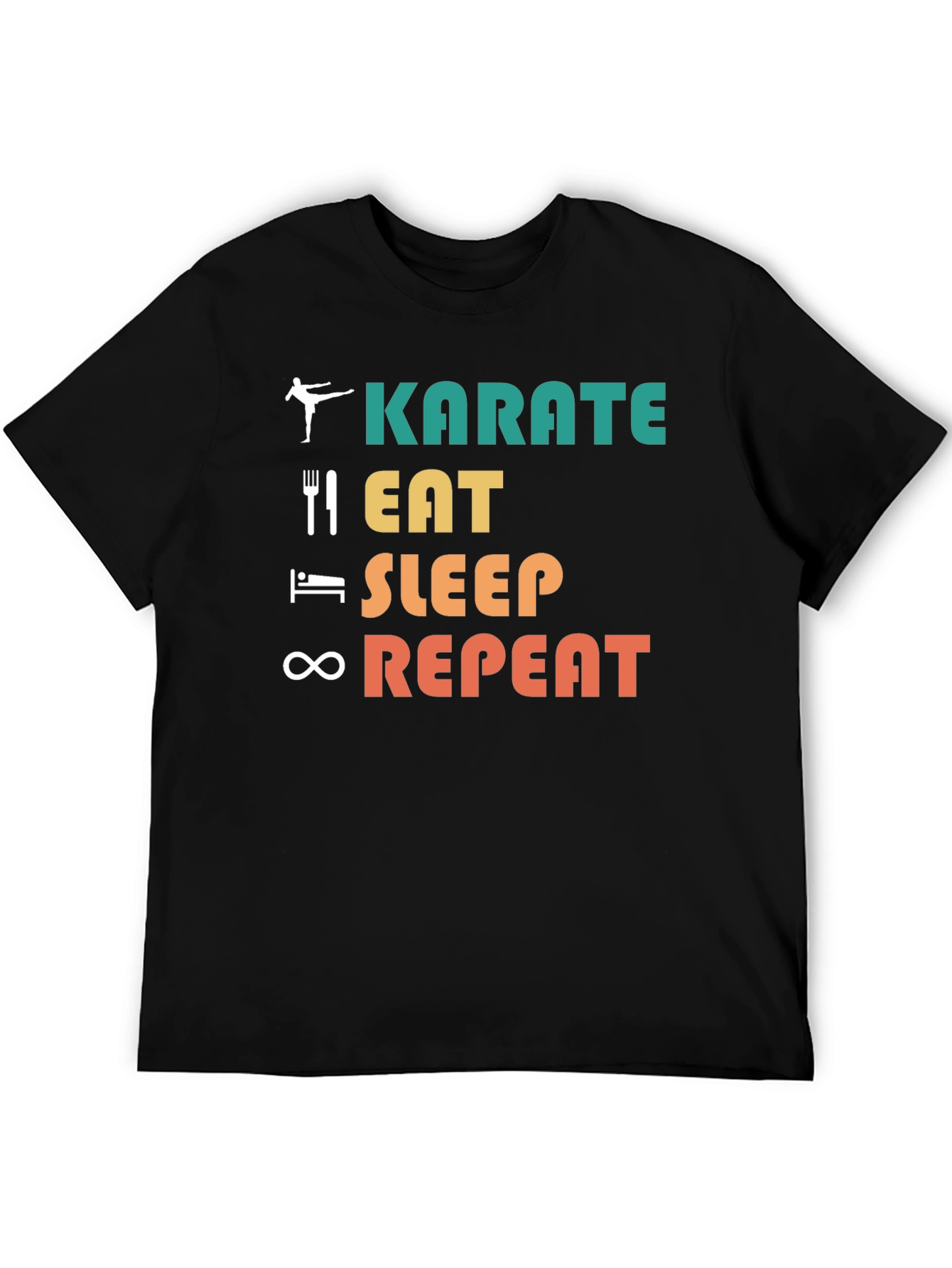 Karate Eat Sleep Repeat T-Shirt Martial Arts Tee