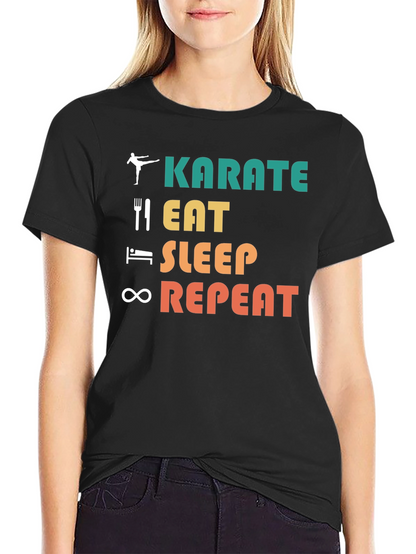 Karate Eat Sleep Repeat T-Shirt Martial Arts Tee