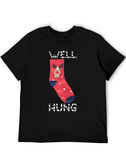 Well Hung Christmas Reindeer Holiday T-Shirt