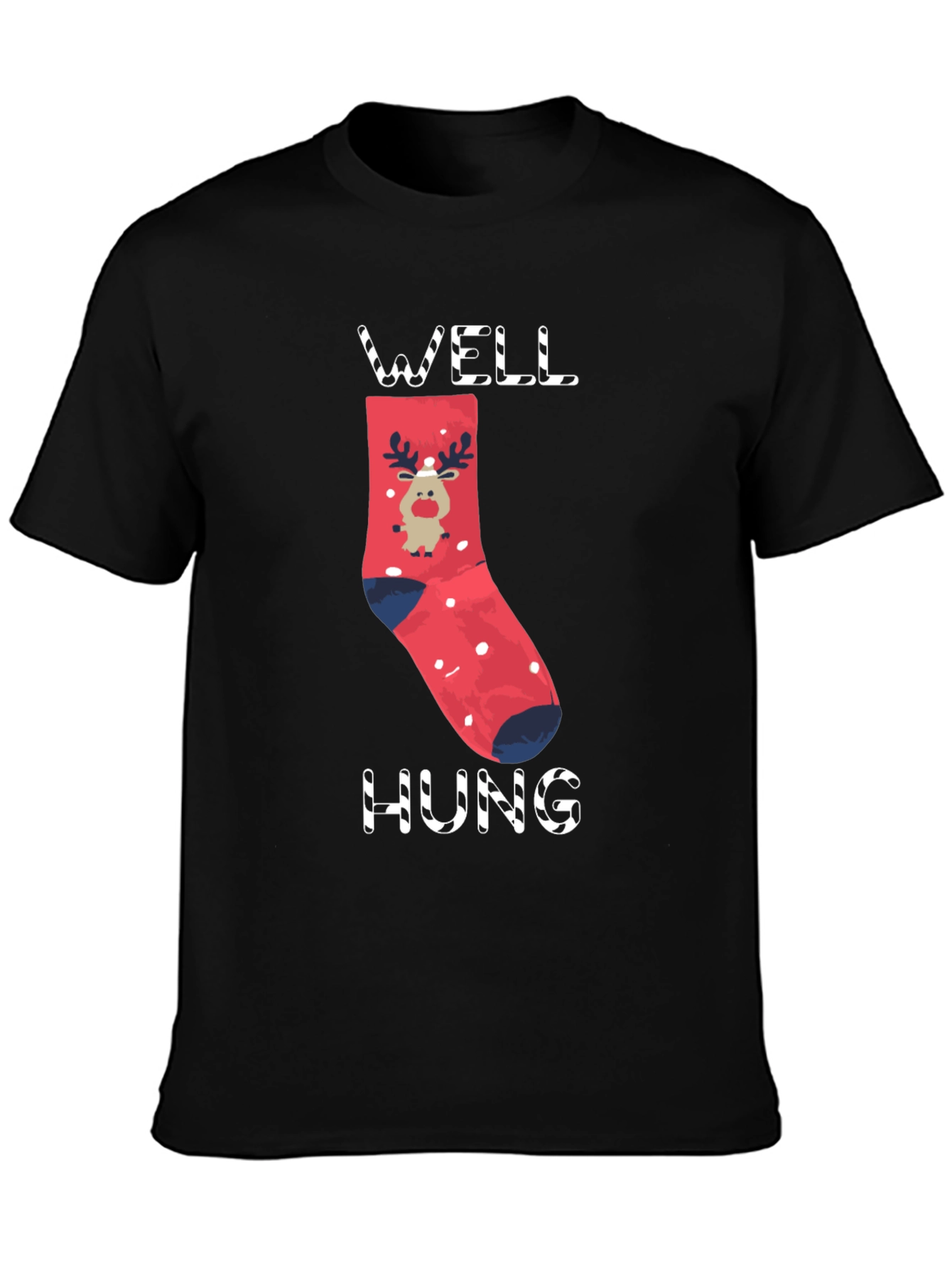 Well Hung Christmas Reindeer Holiday T-Shirt