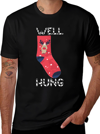 Well Hung Christmas Reindeer Holiday T-Shirt