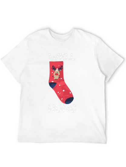 Well Hung Christmas Reindeer Holiday T-Shirt