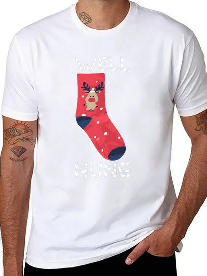 Well Hung Christmas Reindeer Holiday T-Shirt