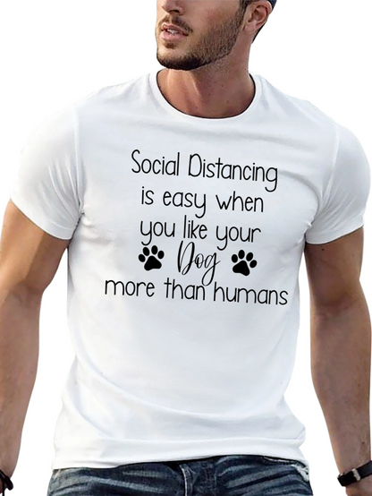 Social Distancing Dog Lover T-Shirt - Black