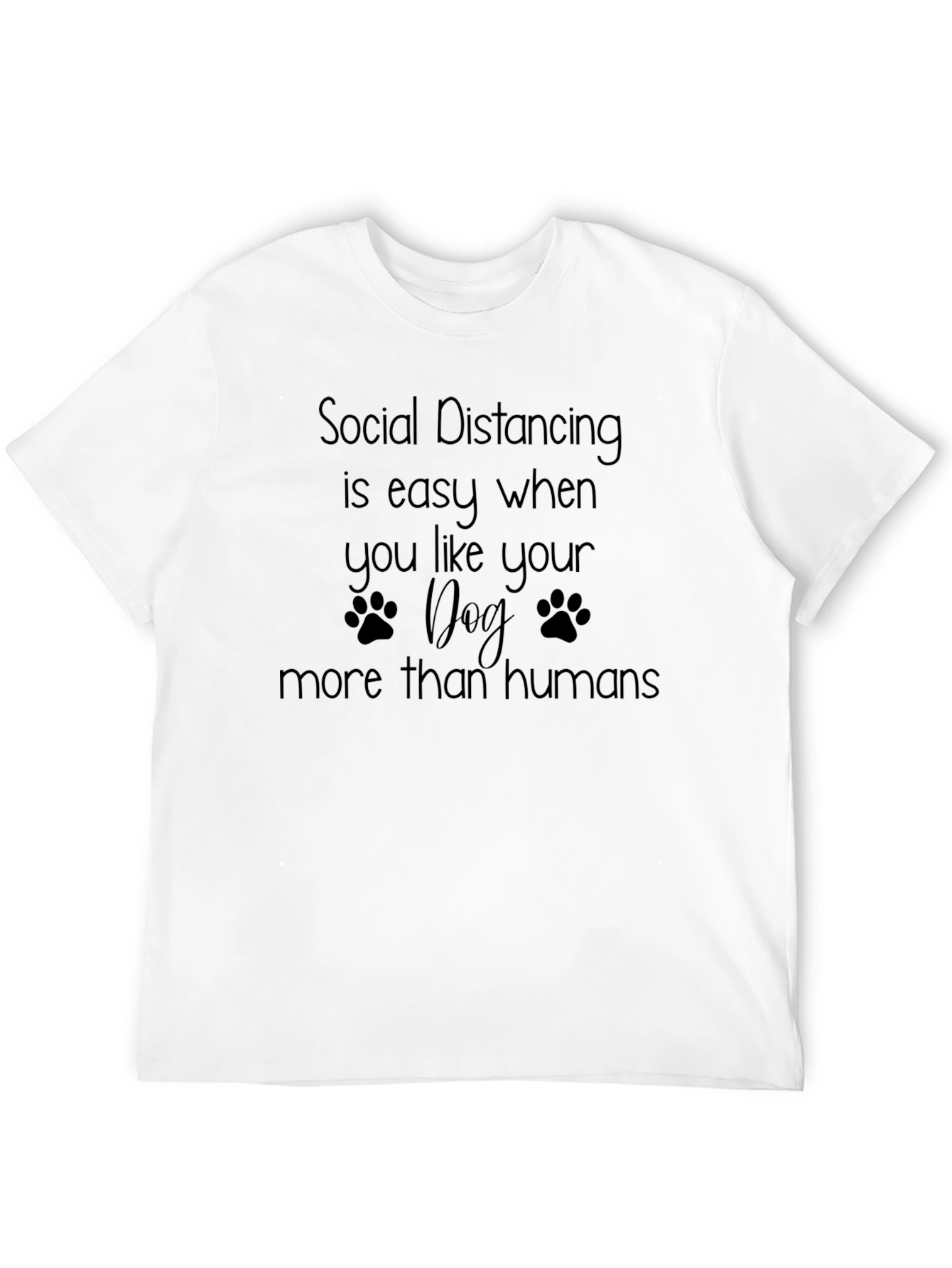 Social Distancing Dog Lover T-Shirt - Black