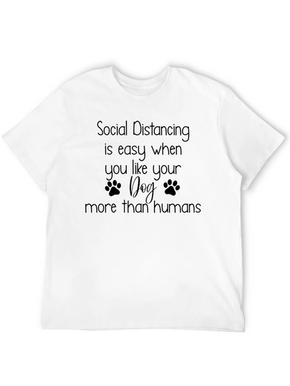 Social Distancing Dog Lover T-Shirt - Black