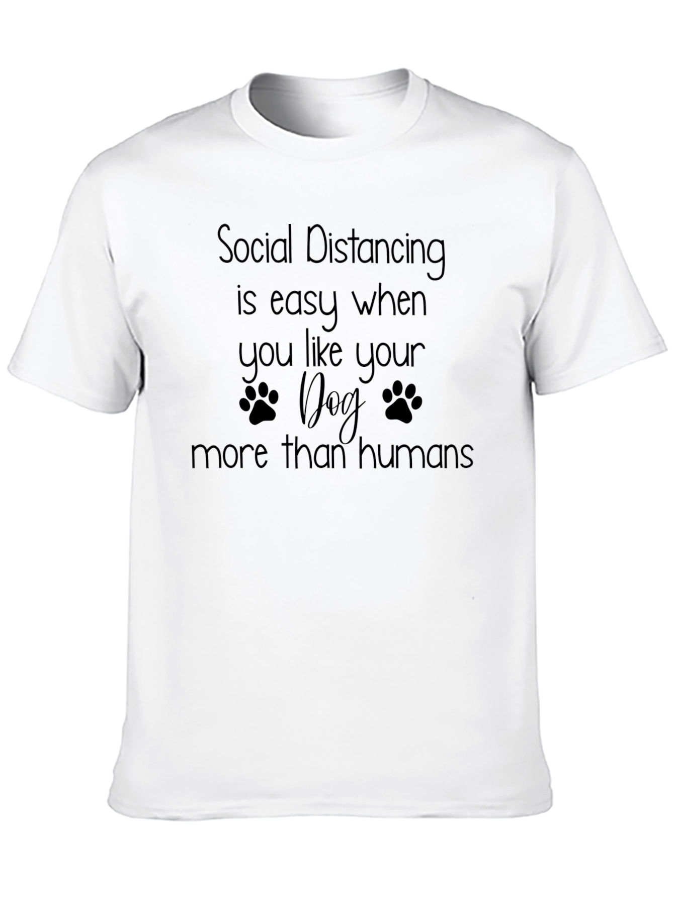 Social Distancing Dog Lover T-Shirt - Black
